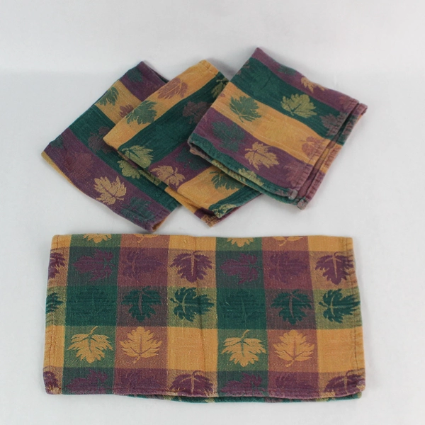 7 Piece Lot of Autumn Placemats & Cloth Napkins for DIY Fabric Projects