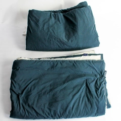 Lot of 2 Nautica Navy Blue & Gray Polyester Twin Comforter Duvets 64"x88" Each 