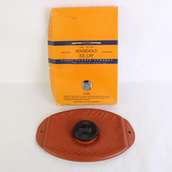 Vintage Davol Rubber Ice Cap no 402 Patent 1934547 w/ Original Box