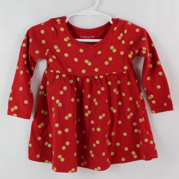 Lot of 2 Baby Girl's Dresses 12M Red & Yellow Polka Dots - Pre-Owned