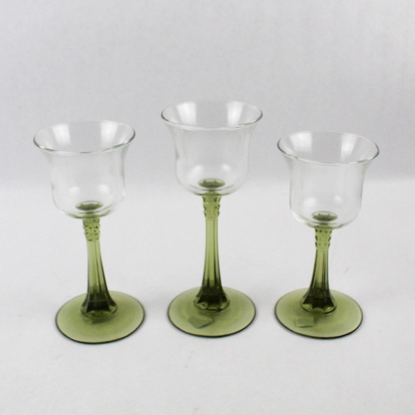 PartyLite Radiant Glow Stemmed Trio P7998 Stem With Box Olive Green