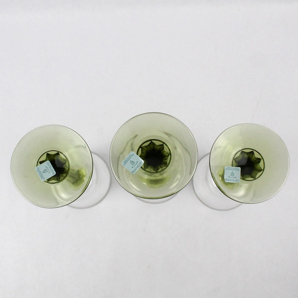 PartyLite Radiant Glow Stemmed Trio P7998 Stem With Box Olive Green
