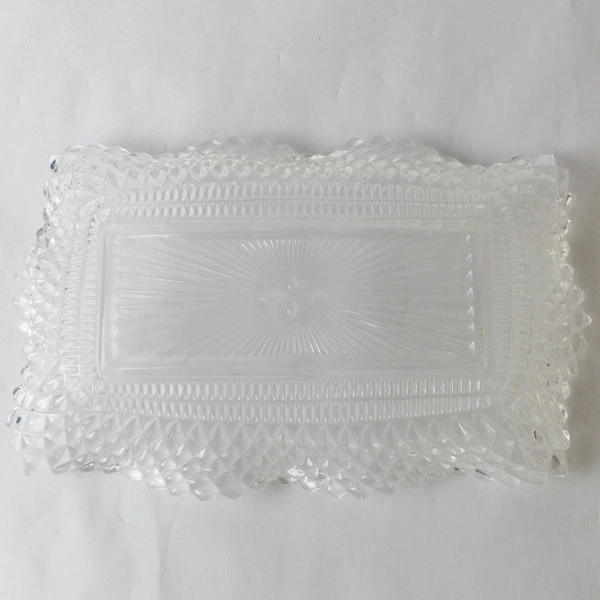 Vintage Federal Glass 9" Diamond Point Wave Rectangle Ash Tray