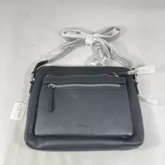 Cluci Black Leather Women's Purse with Shoulder Strap & Multiple Pockets