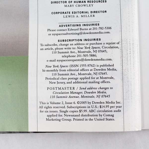 New York Spaces Magazine Vol 2 Issue 6 Jan 2006 - Pre-Owned, Unique Insights