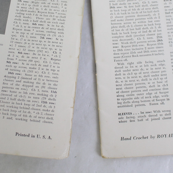 Vintage Hand Crochet For Babies by Royal Society Book No. 2 1943 Pattern Book