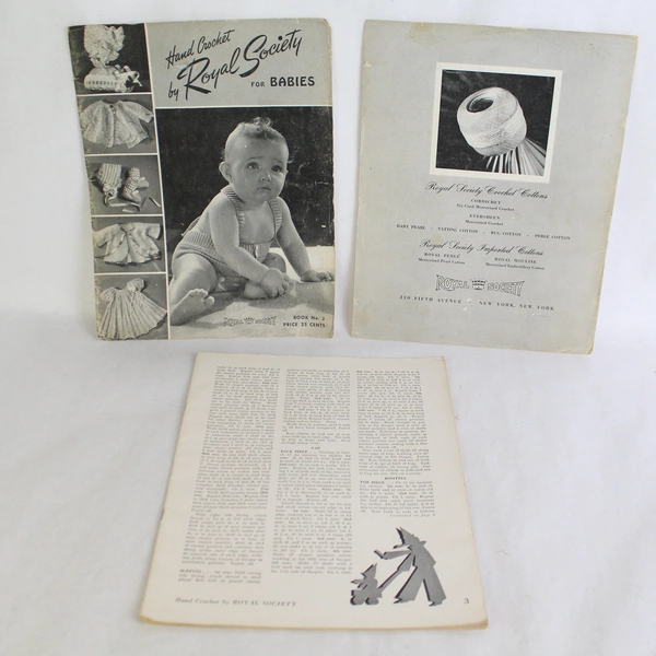 Vintage Hand Crochet For Babies by Royal Society Book No. 2 1943 Pattern Book