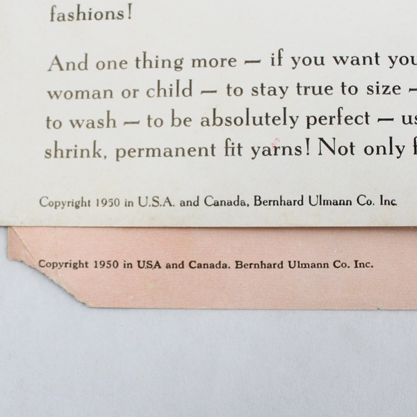 Lot Of 2 Bear Brand Hand Knit Pattern Books 1950 Paperback 