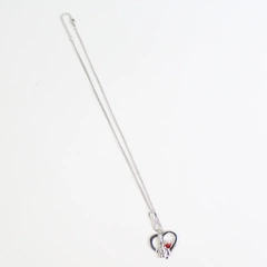 EloiseArt Silver-Tone Heart-Shaped Whine Glass & Bottle Necklace