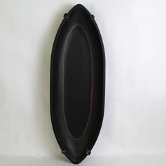 Pier 1 Decorative Black & Red Tray Home Decor 24 inch