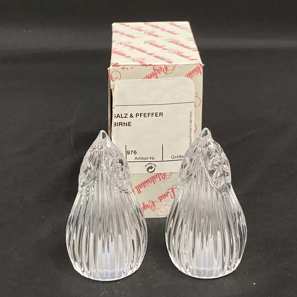 Bleikristal 24% Lead Crystal Pear Salt & Pepper Shakers with Box