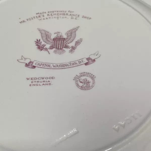 Vintage Wedgwood Capitol Washington D.C. Collector Plate 10.25" White
