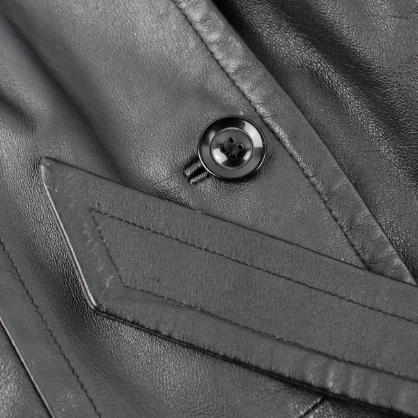 New York by Winlit Black Leather Jacket with Belt Women's Size Medium