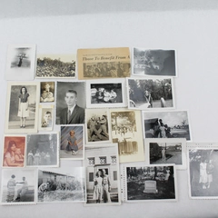 22 Piece Lot of Vintage Family Photos and Newspaper Clipping 1930s To 1970s