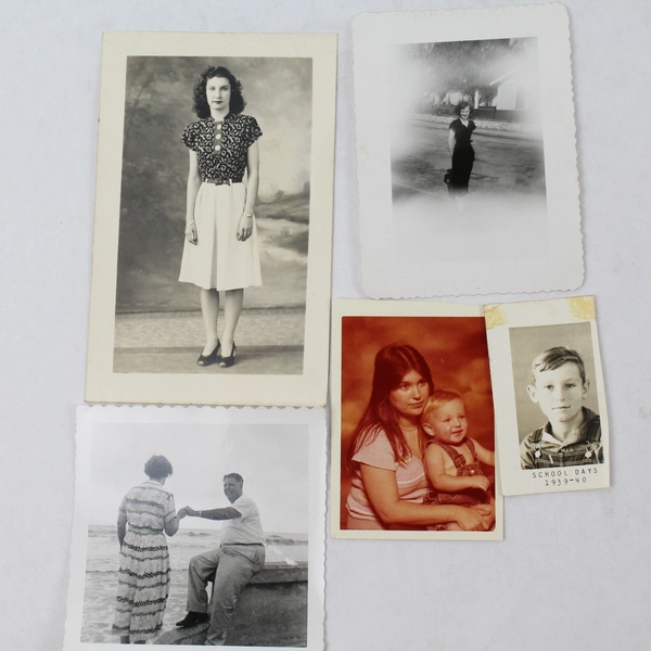 22 Piece Lot of Vintage Family Photos and Newspaper Clipping 1930s To 1970s
