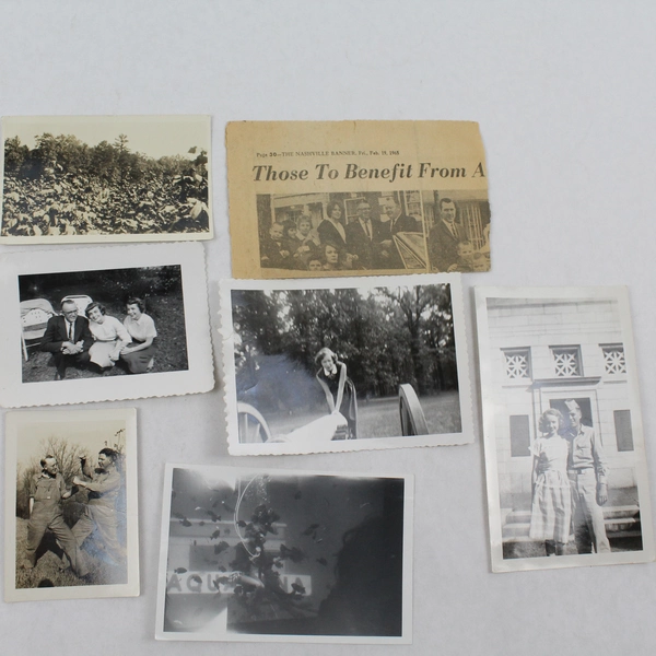 22 Piece Lot of Vintage Family Photos and Newspaper Clipping 1930s To 1970s