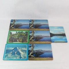 Lot of 7 Vintage Oregon Travel Cork Back Table Trivets or Plaques