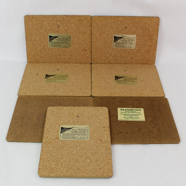 Lot of 7 Vintage Oregon Travel Cork Back Table Trivets or Plaques