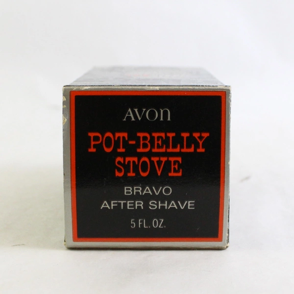 VTG Avon Pot-Belly Stove Bravo After Shave Empty Bottle with Box