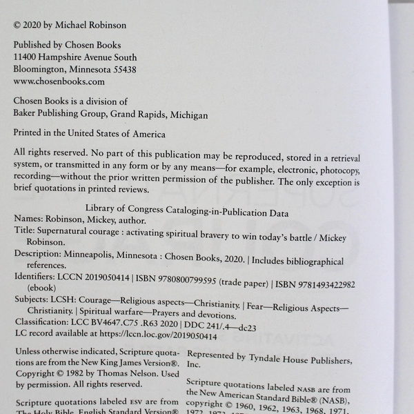 Supernatural Courage by Mickey Robinson Activating Spiritual Bravery 2020 PB