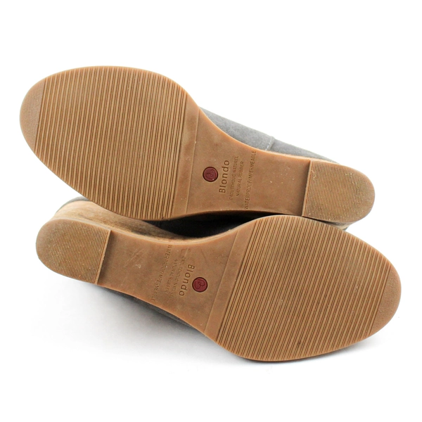 Blondo Irving Women's Waterproof Cut-Out Wedge Bootie Gray Suede Size 8