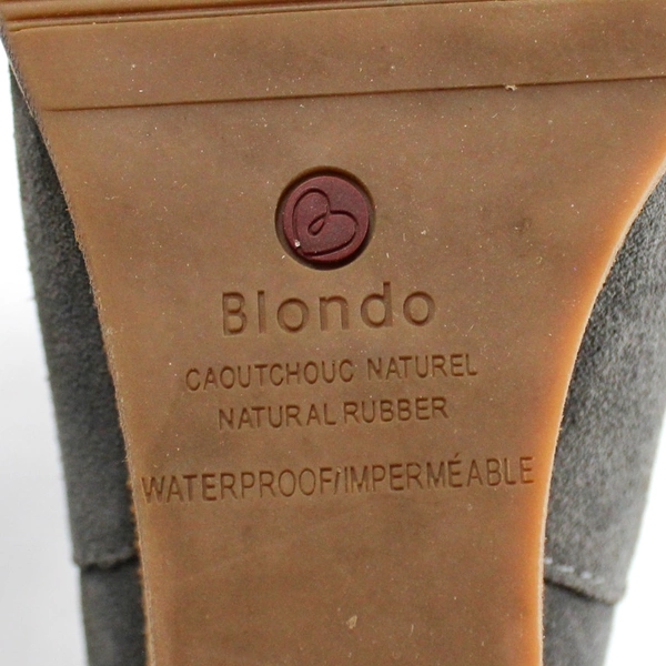 Blondo Irving Women's Waterproof Cut-Out Wedge Bootie Gray Suede Size 8