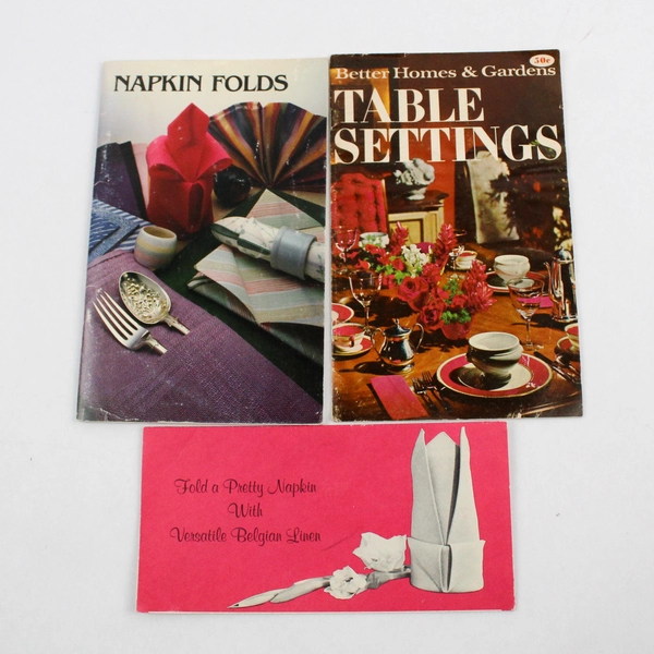 Napkin Folds by Irena Chalmers With 2 Bonus Etiquette Pamphlets 1982 Paperback