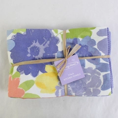 3-Piece Holiday Home Kitchen Towel Set Orange Green Purple White 