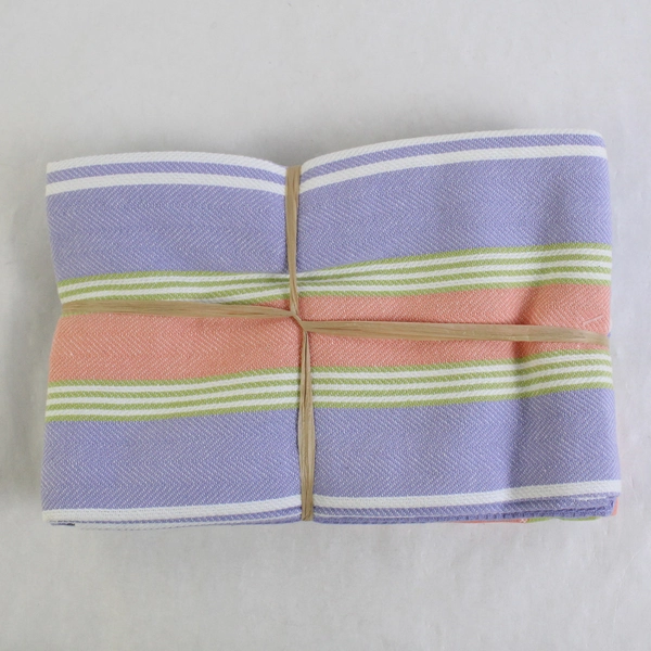 3-Piece Holiday Home Kitchen Towel Set Orange Green Purple White 