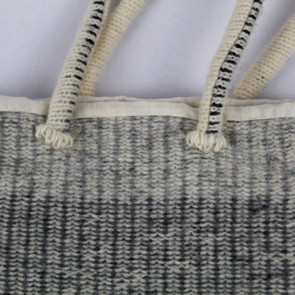 NWT Jane Fearn Artisan Gray and White Knit Handbag