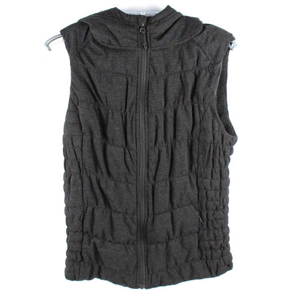 Be by Blanc Noir Black Hooded Zip-Up Vest Women's Size Medium