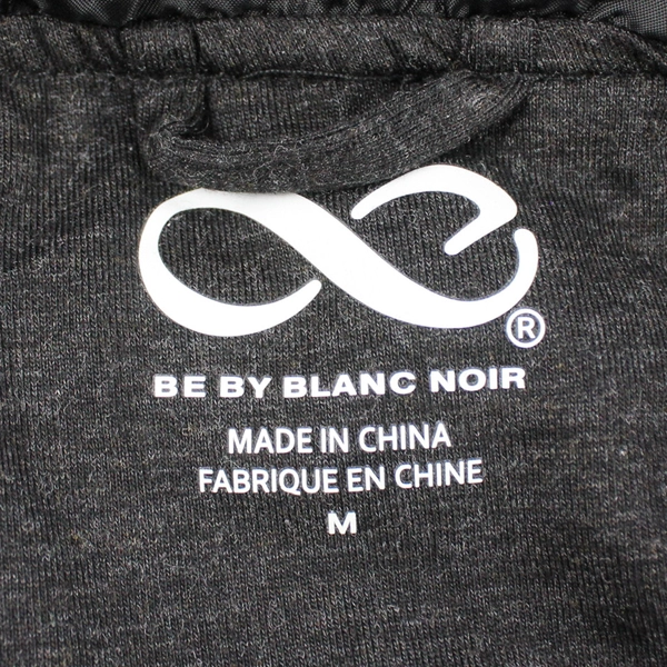 Be by Blanc Noir Black Hooded Zip-Up Vest Women's Size Medium