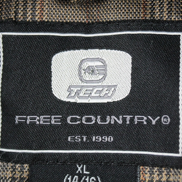 Free Country FCXtreme Brown Plaid Jacket Boys Size XL 14/16