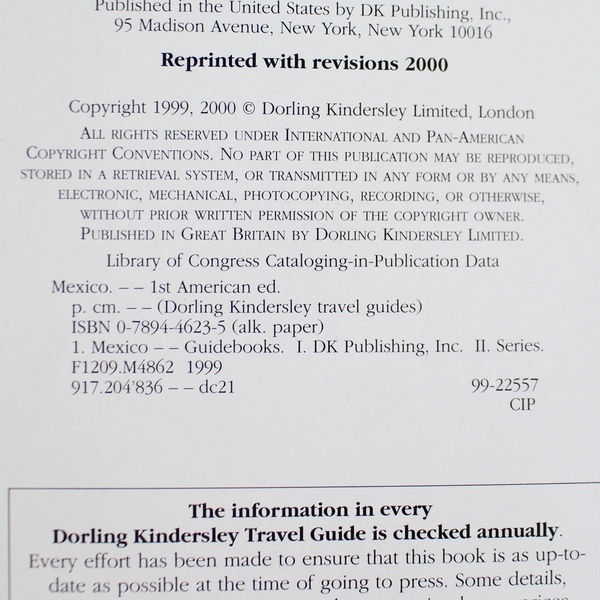 Mexico by Dorling Kindersley Travel Guides Paperback 1999