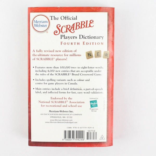 The Official Scrabble Players Dictionary by Merriam-Webster Editors 2005 Hasbro