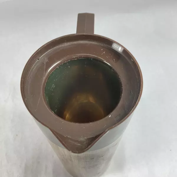 Vintage Aladdin Thermos Pitcher 4460 Brown Wood Grain 11.5" Insulated