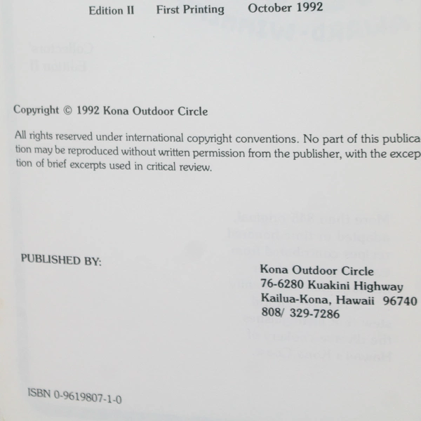 Kona Kitchens Community Cook Book Collectors Edition II