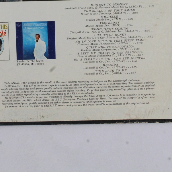 Johnny Mathis Record The Shadow Of Your Smile Vintage 1966 Mercury Records