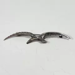 Vintage Mexico Silver Seagull Brooch Pin - Unique Bird Jewelry, Tarnished