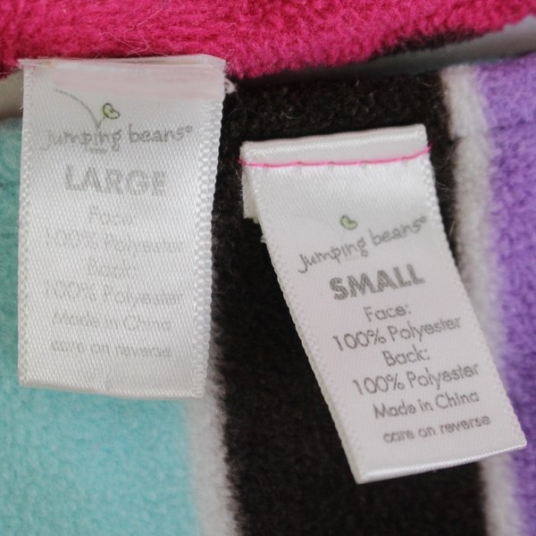 Lot of 2 Jumping Beans Girls' Multicolor Reversible Fleece Scarves