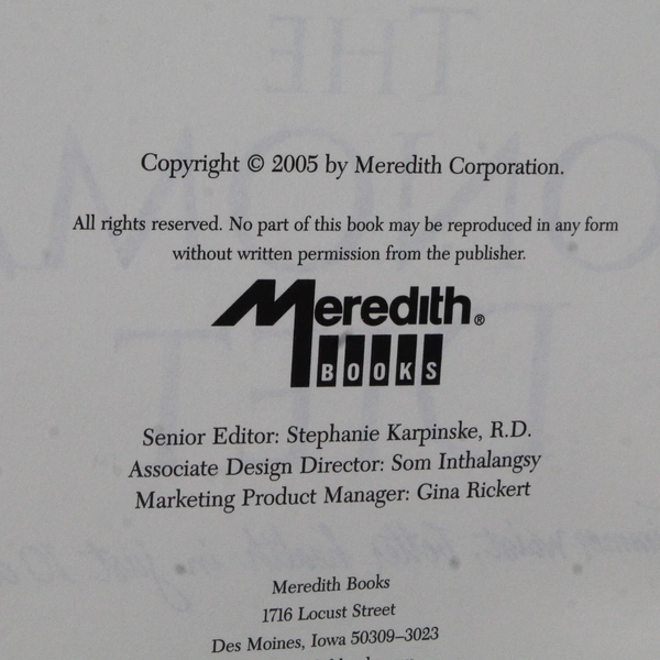 The Sonoma Diet by Connie Guttersen 2005 Hardcover