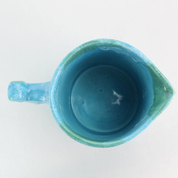 Hot Springs Pottery Arkansas Blue and Green Hand-Painted Pitcher 5.5"