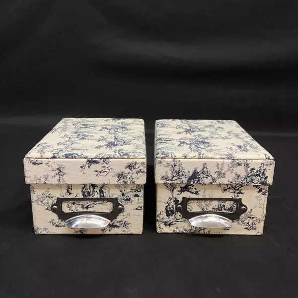 Lot of 2 Sierra Pacific Crafts Victorian Recipe Card Boxes - Pre-Owned