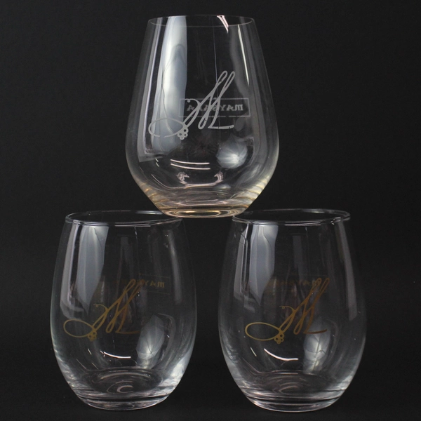 Set of 3 Maysara Clear Glass Stemless Wine Glasses