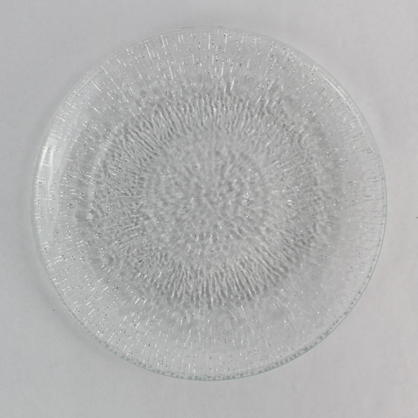 2 Piece Lot Vintage Indiana Glass Icicle Bark Texture 11" Platter and 7.5" Plate