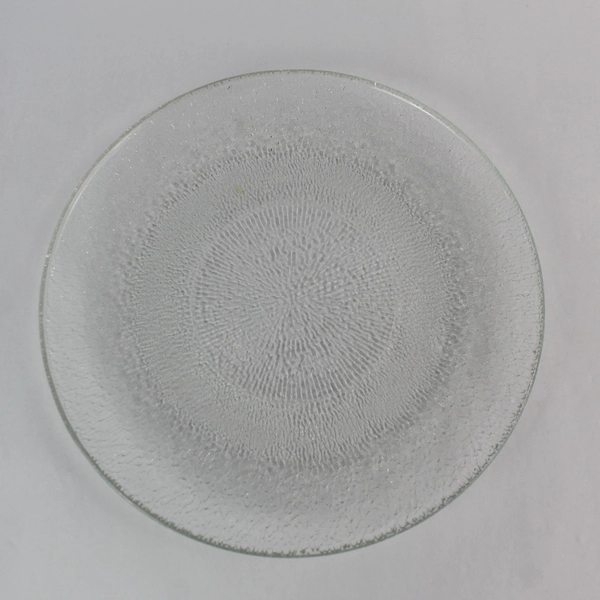 2 Piece Lot Vintage Indiana Glass Icicle Bark Texture 11" Platter and 7.5" Plate