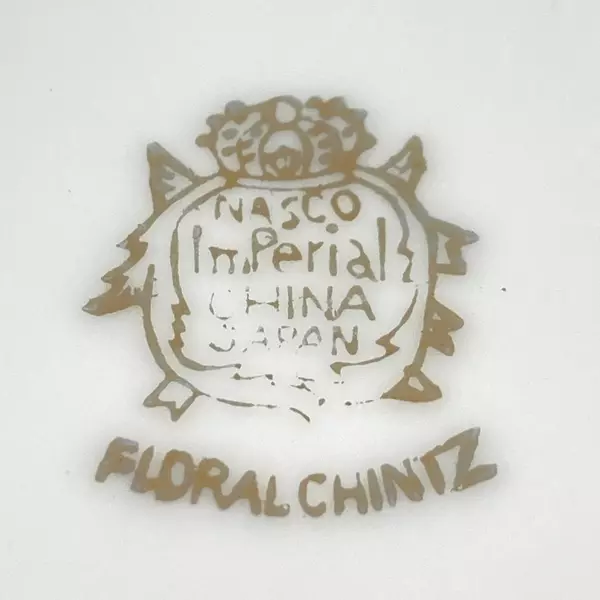 Vintage Nasco Floral Chintz China Jelly Jam Jar Japan Chipped Rim