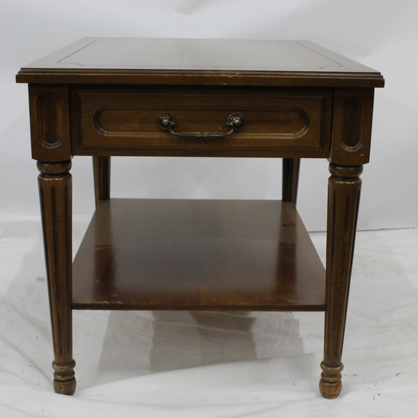 Vintage Mersman Mid Century Modern 2 Tiered End Table With Drawer Model 35-2