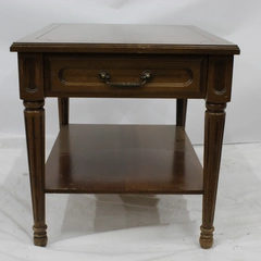 Vintage Mersman Mid Century Modern 2 Tiered End Table With Drawer Model 35-2