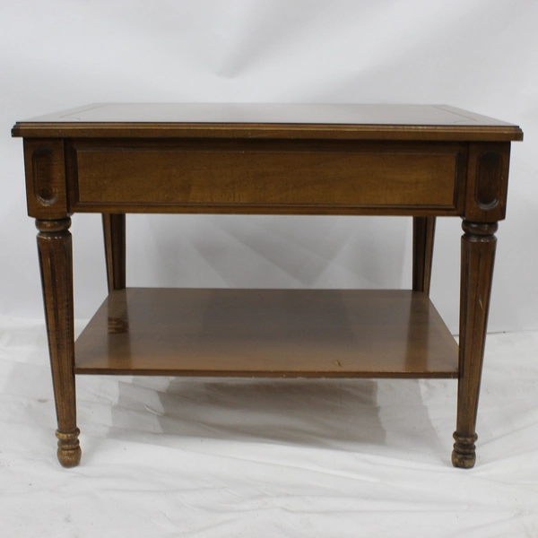 Vintage Mersman Mid Century Modern 2 Tiered End Table With Drawer Model 35-2